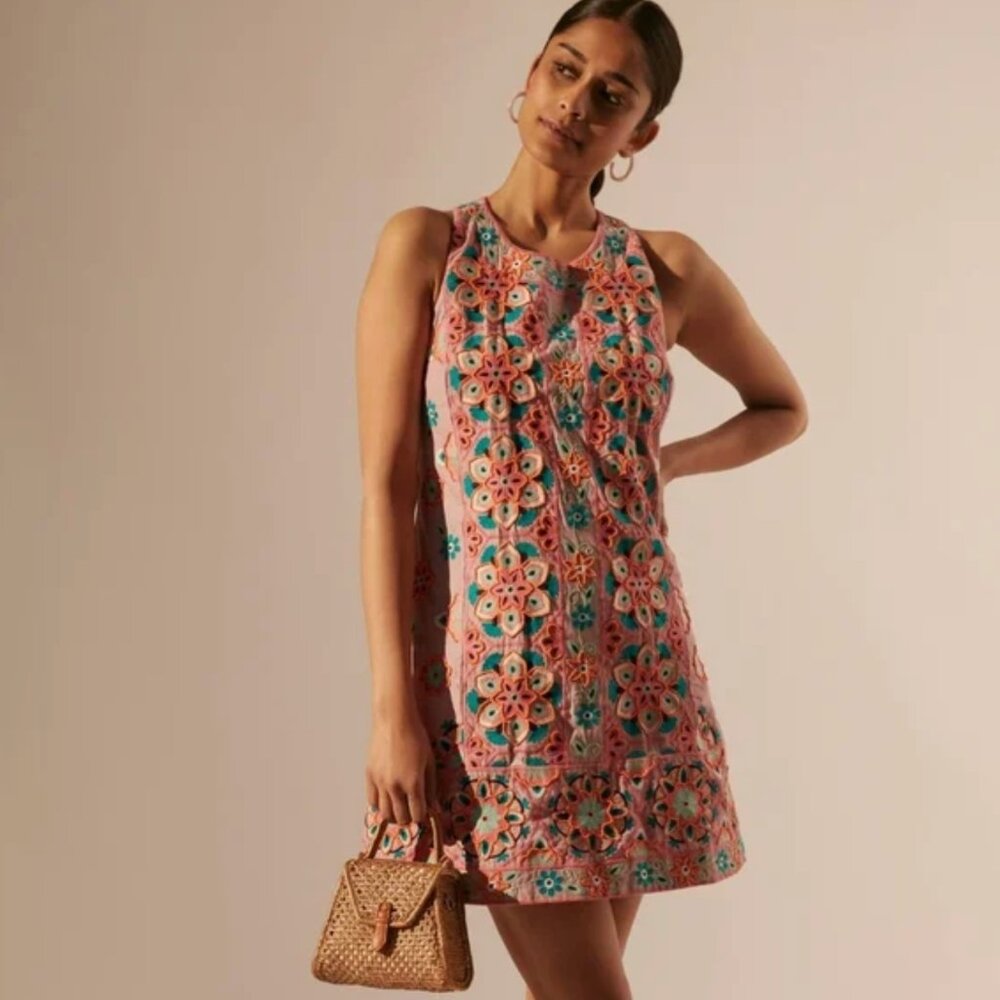 Anthropologie Embroidered Shift Dress